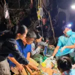 Rescue teams managed to free five people trapped for more than a week in a cave in Laos