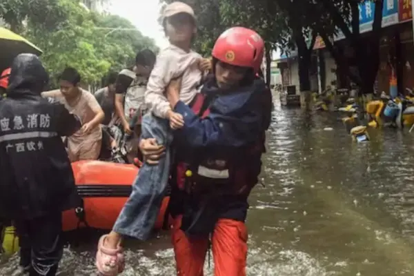 Over 340,000 people evacuated and dozens of flights canceled after Typhoon Noul's arrival in China