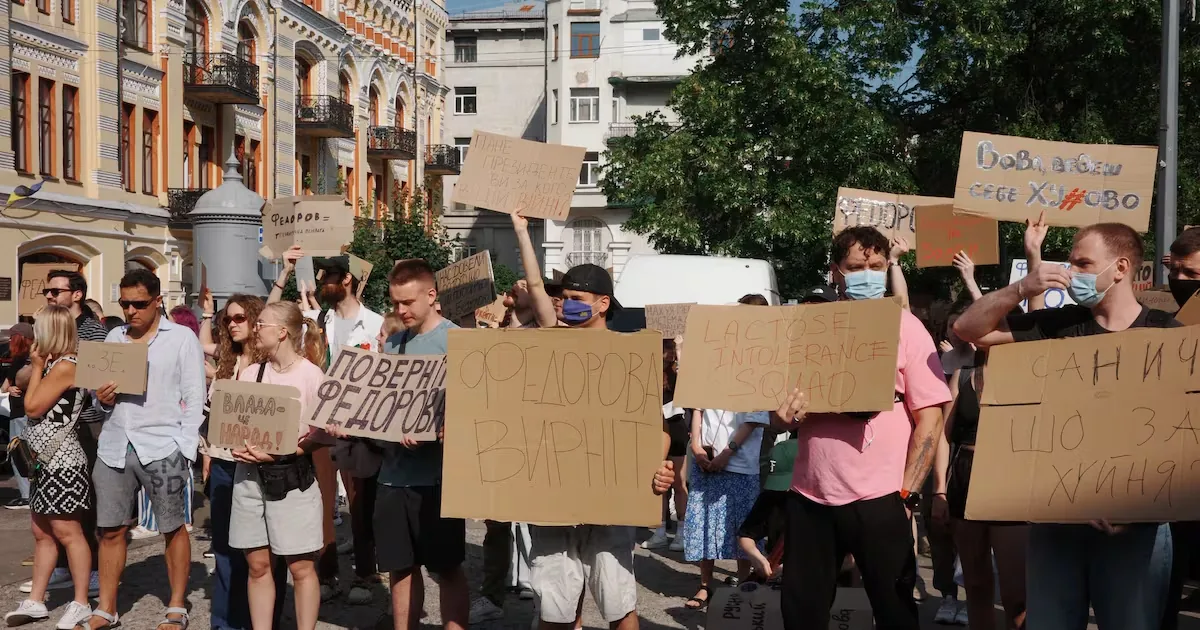 Protests in Ukraine following the resignation of the popular Defense Minister
